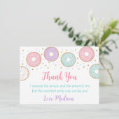 Donut Pink Gold Pastel Bedankkaart (Staand voorkant)