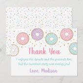 Donut Pink Gold Pastel Bedankkaart (Voorkant / Achterkant)