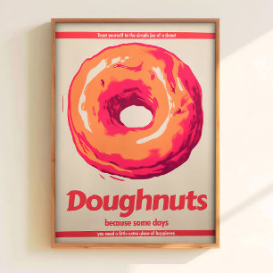 Donut Poster Retro Keuken Kunst Retro Keuken Poste