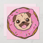 Donut Pug Feestdagenkaart (Voorkant / Achterkant)