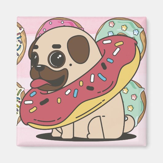Donut Pug Magneet (Voorkant)