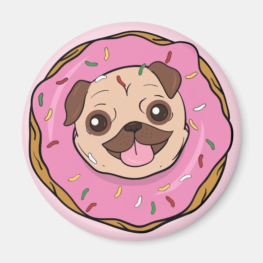 Donut Pug Magneet (Voorkant)