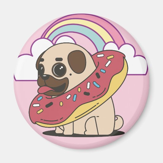 Donut Pug Magneet (Voorkant)