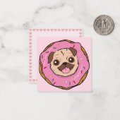 Donut Pug Notitiekaartje (Voorkant / Achterkant in situ)