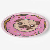 Donut Pug Papieren Bordje (Gekanteld)