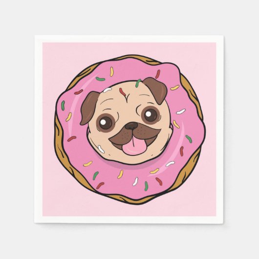 Donut Pug Servet (Voorkant)