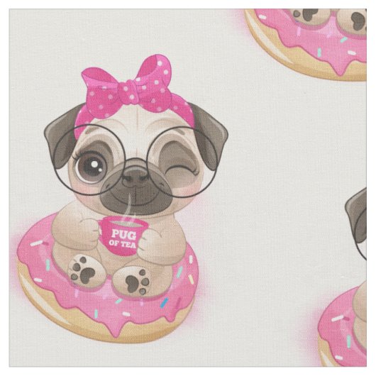 Donut Pug Stof (Close Up)