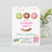 Donut pyjama verjaardag thema kaart (Staand voorkant)