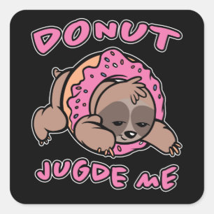 Donut rechter Doughnut Snoep Sloth Gift Vierkante Sticker