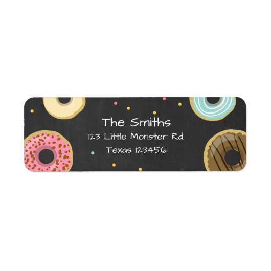 Donut Return Address Label Sweet Doughnut Girl (Voorkant)