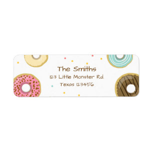 Donut Return Address Label Sweet Doughnut Girl
