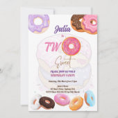Donut rose 2e anniversaire invitation (Devant)