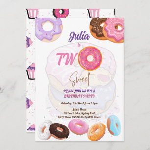 Donut rose 2e anniversaire invitation