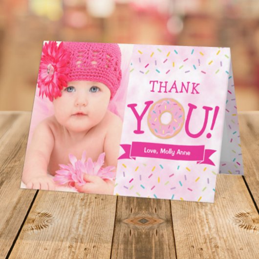 Donut rose avec arrosage Merci d'anniversaire fill