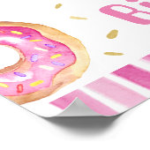 Donut rose et or 1er anniversaire Affiche de bienv (Coin)