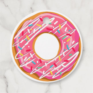 Donut roze Birthday Bedankt a Favor Tags Bedankjes Labels