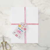 Donut roze Birthday Bedankt a Gift Labels Cadeaulabel (Met Touw)