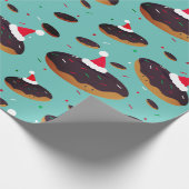 Donut Santa Hats Pattern Kerstmis Cadeaupapier (Hoek)