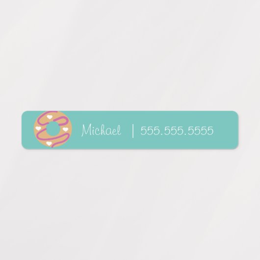 Donut School Class Lunch Nom Numéro Étiquette (Design 1)