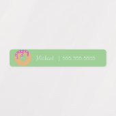 Donut School Class Lunch Nom Numéro Étiquette (Design 2)