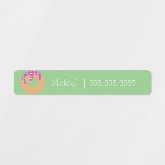 Donut School Class Lunch Nom Numéro Étiquette (Design 2)