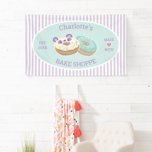 Donut Shop Bakery Paars en Green Spandoek (Insitu)