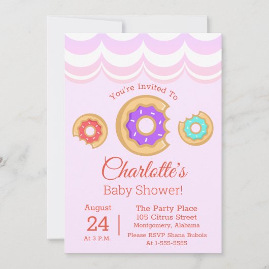 Donut Shop Frosted Donuts Sprinkle Baby shower Kaart (Voorkant)