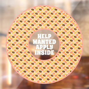 Donut Shop Hulp Gevraagd Solliciteer Binnen Donut Raamsticker