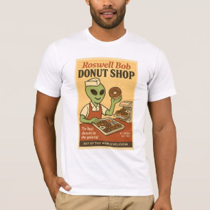 Donut Shop Roswell Aliens 1950's Retro T-shirt