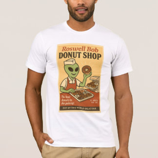 Donut Shop Roswell Aliens 1950's Retro T-shirt