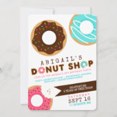 Donut Shop Uitnodiging voor verjaardagsfeest (Voorkant)