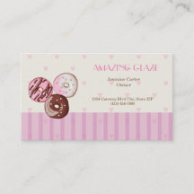 Donut Shop Visitekaartje Cute Pink Hearts