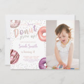 Donut Silver Donut Invitations d'anniversaire avec (Devant)