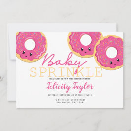 Donut Sprinkle Baby shower Roze Aankondiging