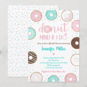 Donut Sprinkles Pink Blue Vrijgezellenfeest Brunch Kaart