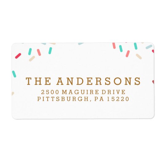 DONUT SPRINKLES RETOURADRES LABEL (Voorkant)