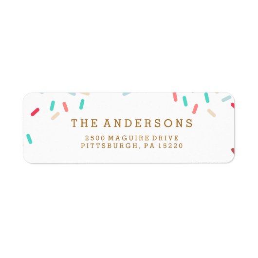 DONUT SPRINKLES RETOURADRES LABEL (Voorkant)