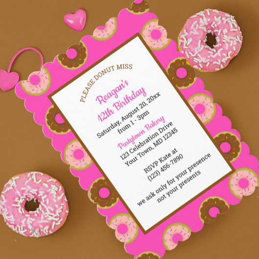 Donut Sprinkles Roze Verjaardag Kaart