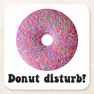 Donut storen vierkante kartonnen onderzetter