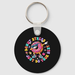 Donut stress doe gewoon je beste groovy test dag t sleutelhanger