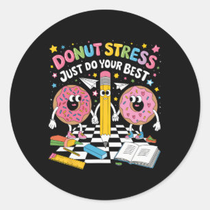 Donut Stress Doe Je Best Groovy Test Dag Thee Ronde Sticker