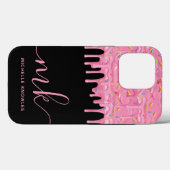 Donut Strooisel Drip Aangepaste Monogram en Naam Case-Mate iPhone Case (Achterkant (horizontaal))