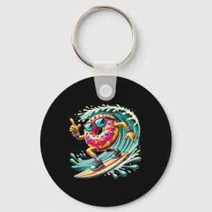 Donut Surfen Surfer Donut Liefhebber Surfboarder Sleutelhanger