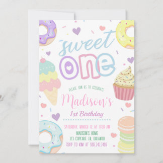 Donut Sweet 1er anniversaire Invitation
