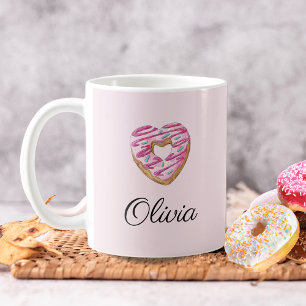 Donut Sweet Girl Sprinkles Gepersonaliseerde naam Koffiemok