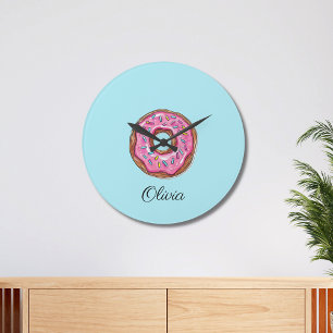 Donut Sweet Girl Sprinkles Grote Klok