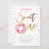 Donut Sweet One 1st Birthday Party Kaart (Voorkant)