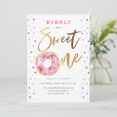 Donut Sweet One 1st Birthday Party Kaart (Staand voorkant)