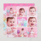 Donut Sweet One Invitation (Devant / Derrière)