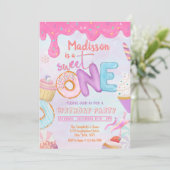 Donut Sweet One-uitnodiging Kaart (Staand voorkant)